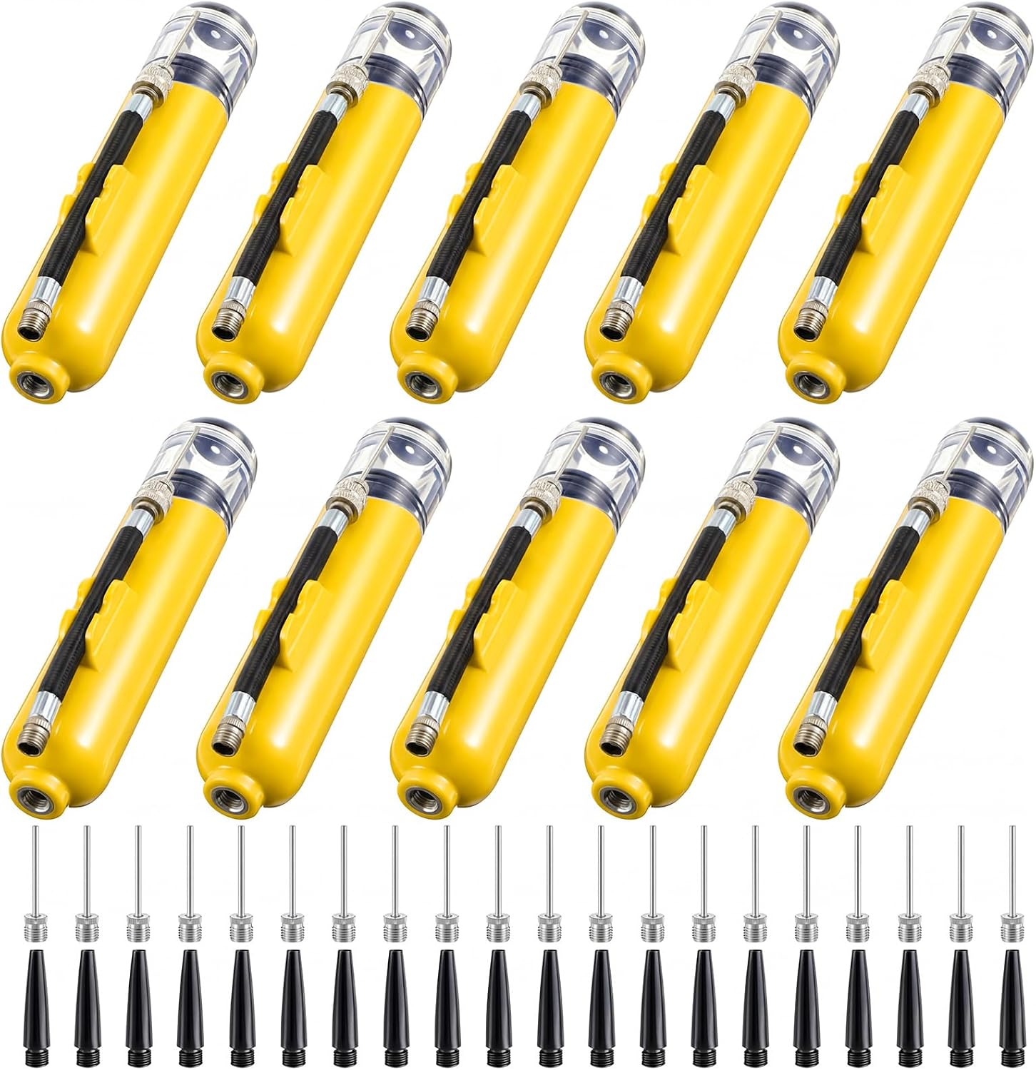 10 Pack Ball Pump Kit, Dual Action Sports Ball Pump Bulk