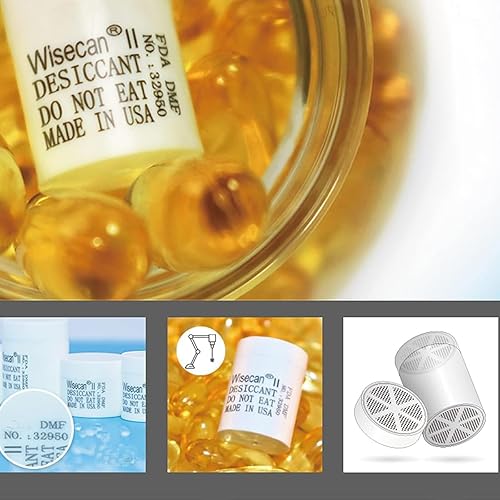 Miniatura 5 de Wisecan - Paquete de 100 recipientes de gel de sílice, cápsulas de gel de sílice, cápsulas desecantes, absorbentes de humedad para almacenamiento de