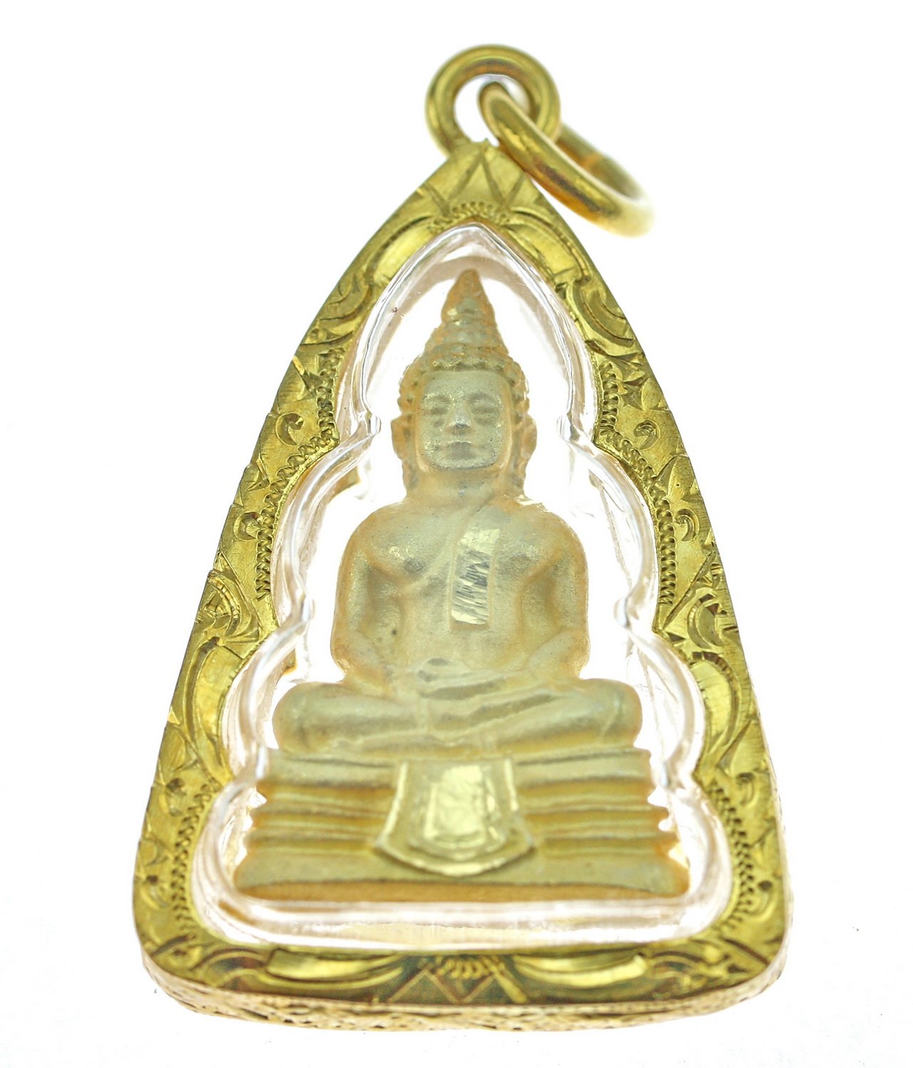 Beautifully Detailed Thai Sothon Buddha Amulet Pendant 18K Gold Plated
