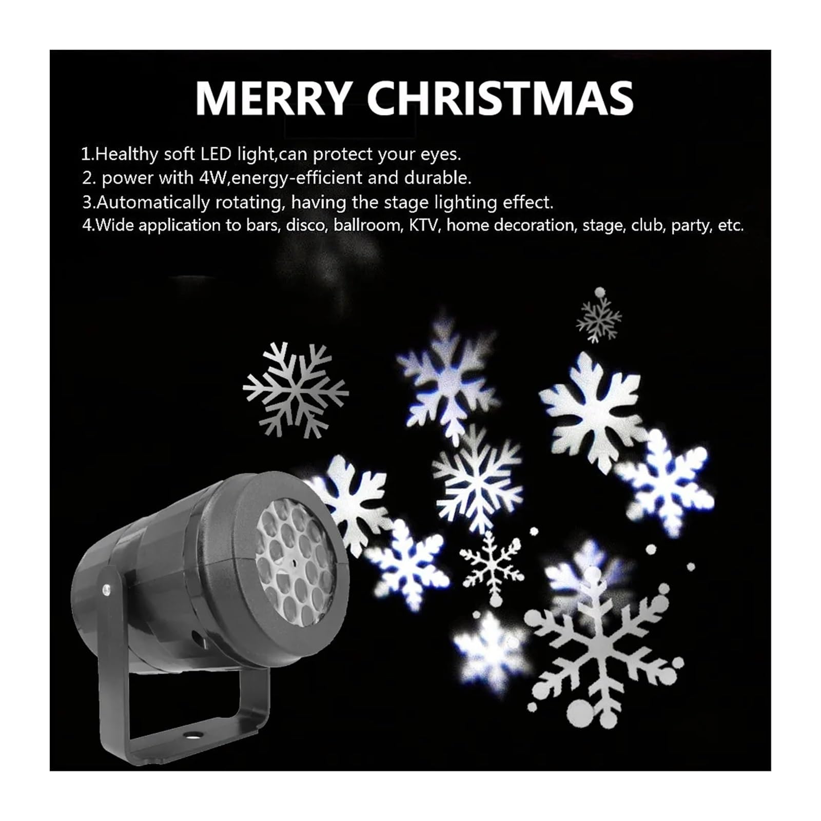 Luci per proiettori a LED Proiettore a LED con fiocchi di neve Luci natalizie Proieze natalizia Lampada da esterno Faretto da neve for la festa di Capodanno Stringhe di luci per interni ed esterni per