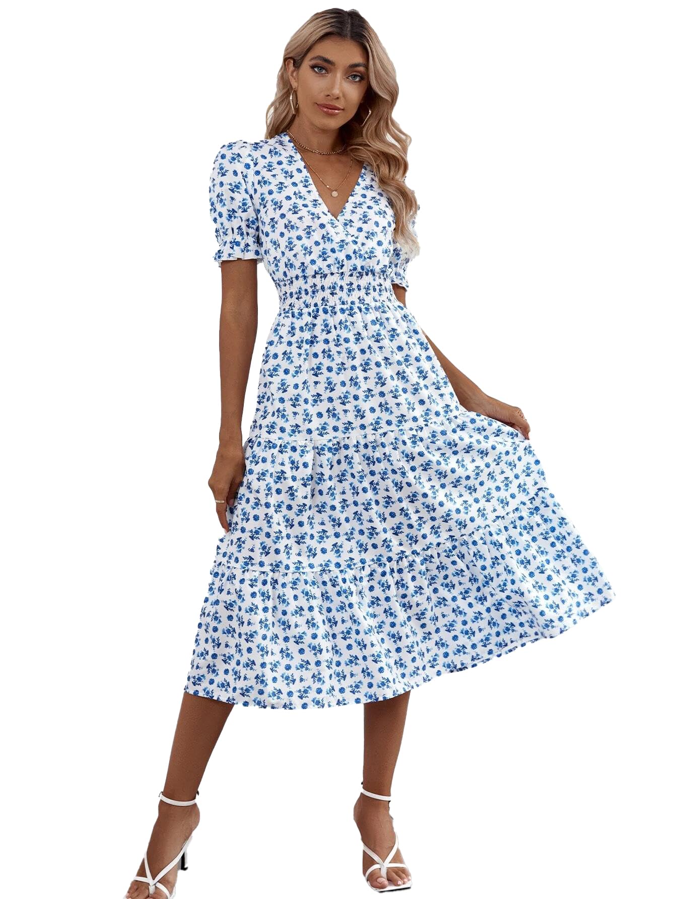 kotty Women's Fit And Flare Knee Length Trendy Threads Sleek Meadow Dress-picture-38