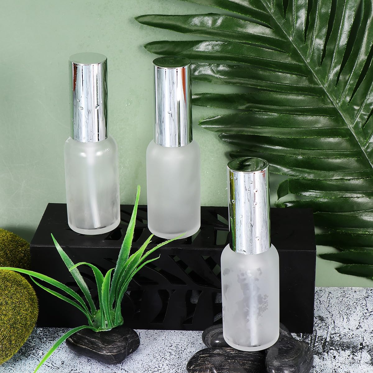 Sprühflasche 30ml aus Glas, Nachfüllbar, 9 Stück, Weiß