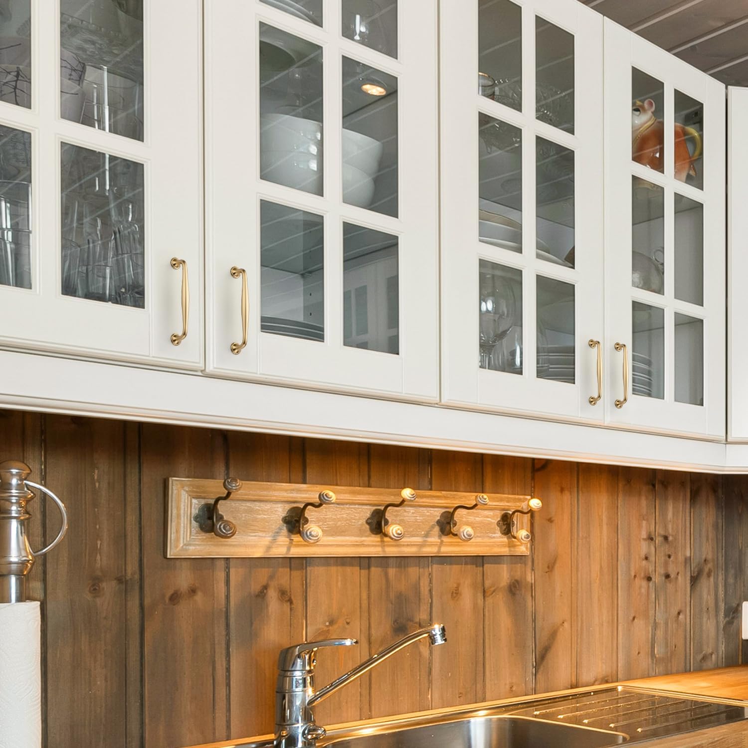 Ravinte 10 Pack 5 Inch Champagne Bronze Kitchen Cabinet Handles Solid Zinc Alloy Cabinet Pulls Cupboard & Drawer Handles