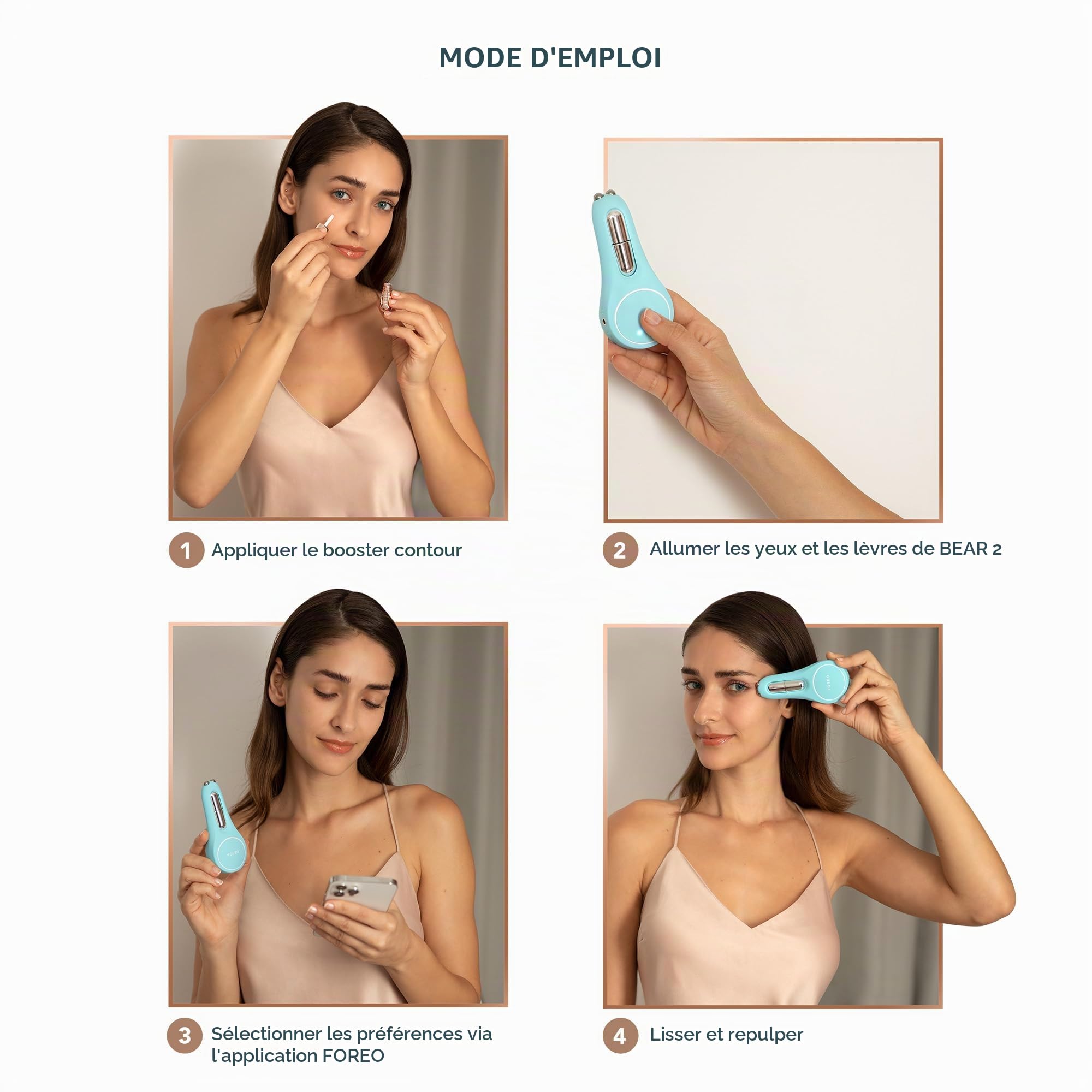 FOREO SUPERCHARGED Eye & Lip Contour Booster ; Gel conducteur ; Sérum à la niacinamide ; Anti;âge ; Repulpant lèvres et contour des yeux antipoches ; Format voyage ; 3 capsules x 3,5 ml