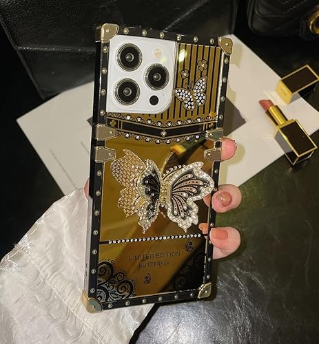 Miniatura 6 de Funda para iPhone 12 Pro Max de 6.7 pulgadas, de lujo, cuadrada, con purpurina de diamante, suave, cubierta para tronco de TPU con agarre de anillo