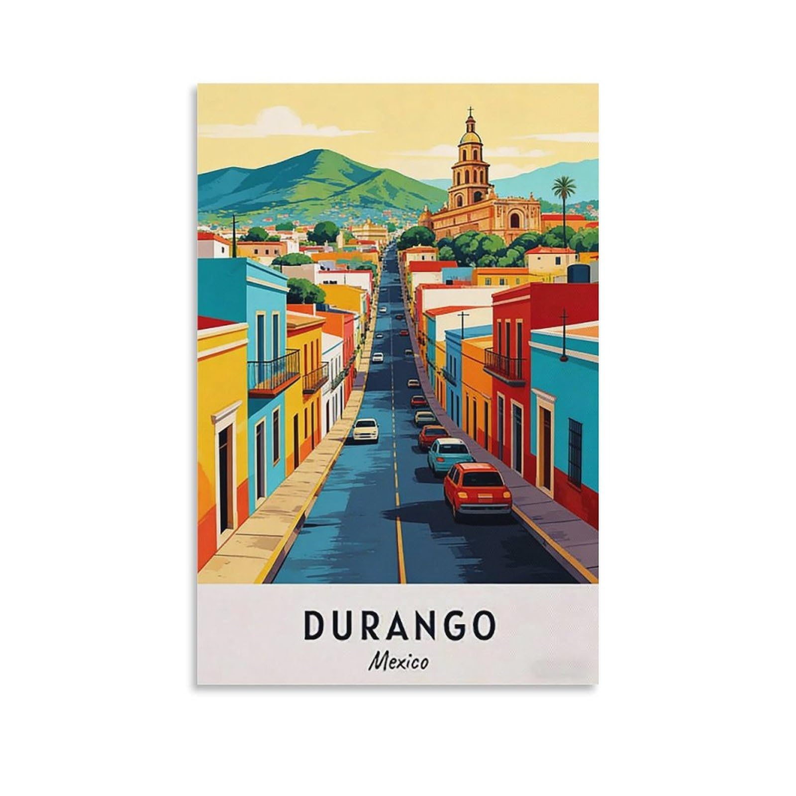 NHGEQAA Mexico Vintage Travel Posters 12x18inch(30x45cm) Canvas Wall Art Print Picture