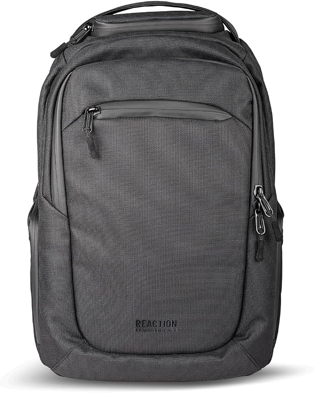 Parker Polyester Abrasion-Resistant Travel 17" Laptop Backpack with Removable Laptop Sleeve, Black