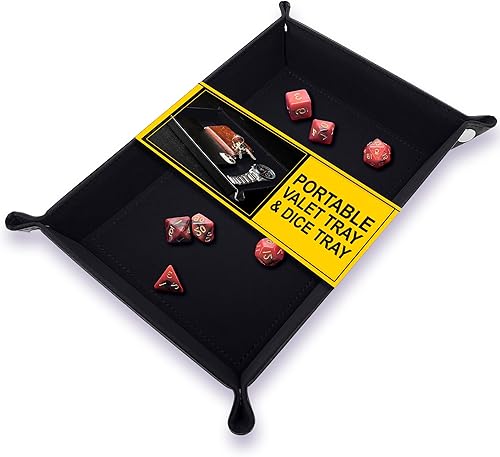 Harbor Loot Bandeja de dados negra de la marca Tamaño perfecto de 8.5 x 11.25 pulgadas sin enganchar y 6.5 x 9.5 pulgadas Diseñado por jugadores