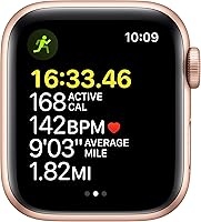 Vista 3 de Apple Reloj SE (GPS, 1.575 in) - Caja de aluminio dorada con correa deportiva Starlight - Regular con AppleCare+