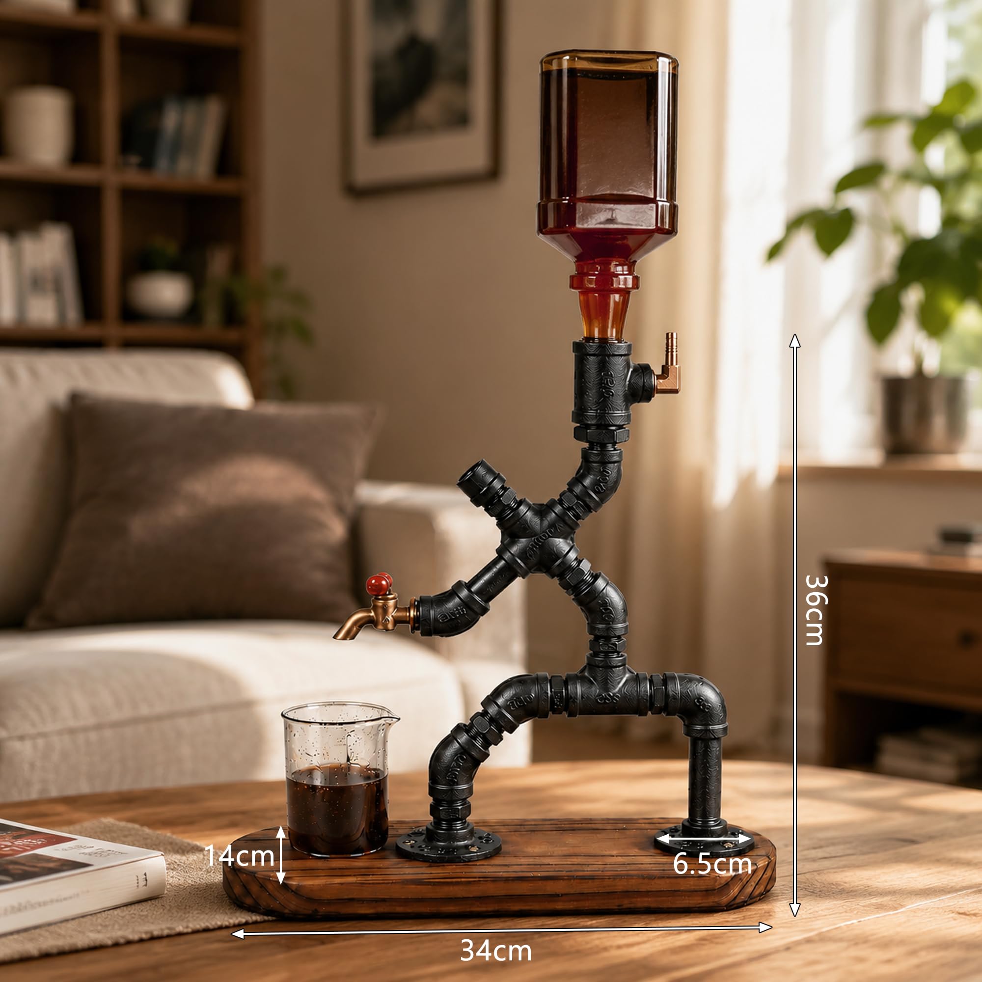 Whiskyspender Steampunk, Getränkespender mit Zapfhahn