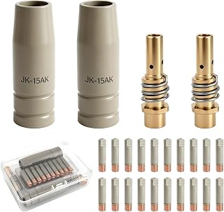 24-pk MIG Welding Nozzle Tips With Non Stick Coating.035Welding Tips Flux Core Nozzle Replacement,MB15 15AK Ceramic Welding Accessories,Compatible for 15AK Welding Gun Torch For Welding Work