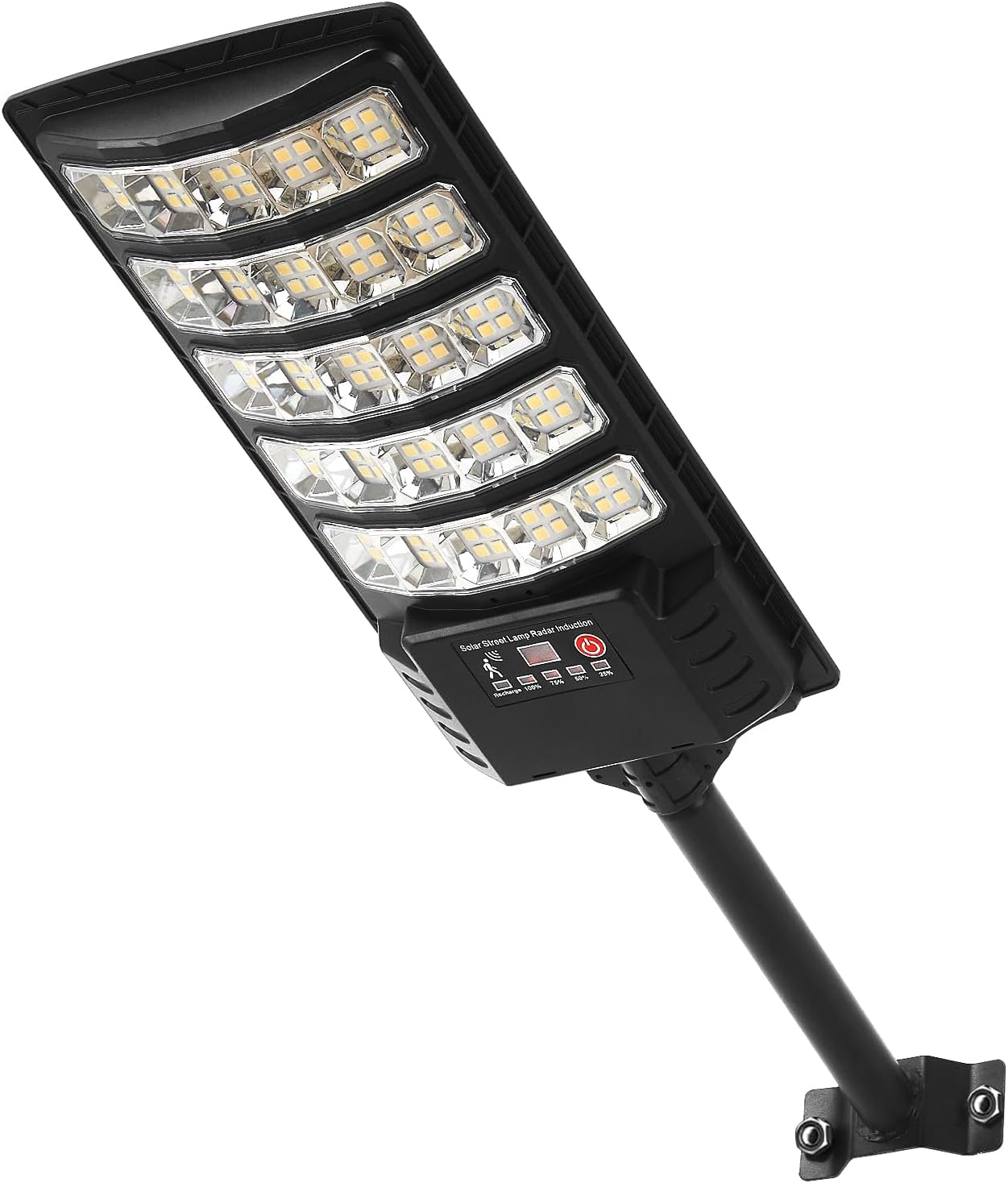 Solar Lights Outdoor Waterproof - Wide Angle Solar Street Lights Outdoor Dusk to Dawn with Motion Sensor and Remote Control, Commercial LED Security Street Light IP67 Waterproof(1 Pack)