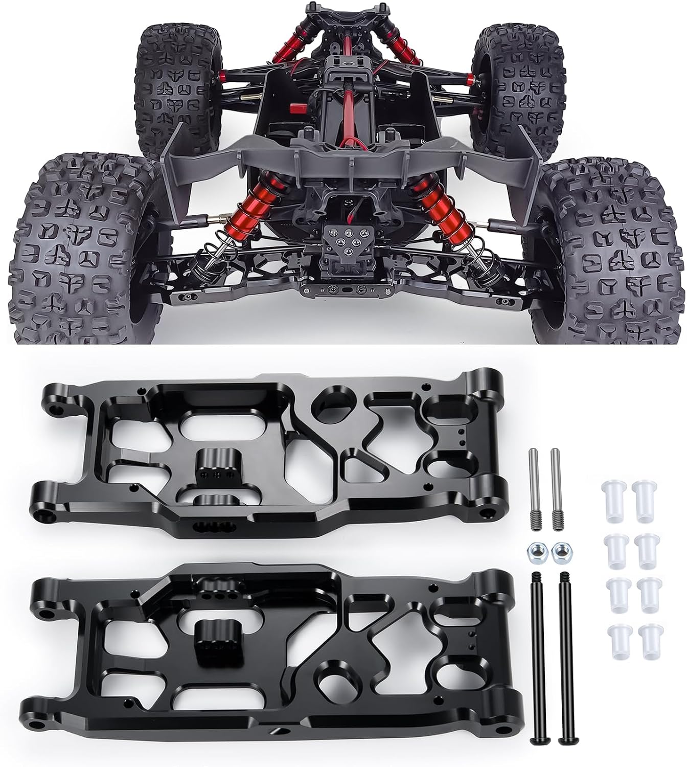 MORLORDY RC Rear Lower Suspension Arms Aluminum Alloy Rear A-arms Set for 1/5 Kraton 4WD 8S BLX ARA110002 Truck Upgrades