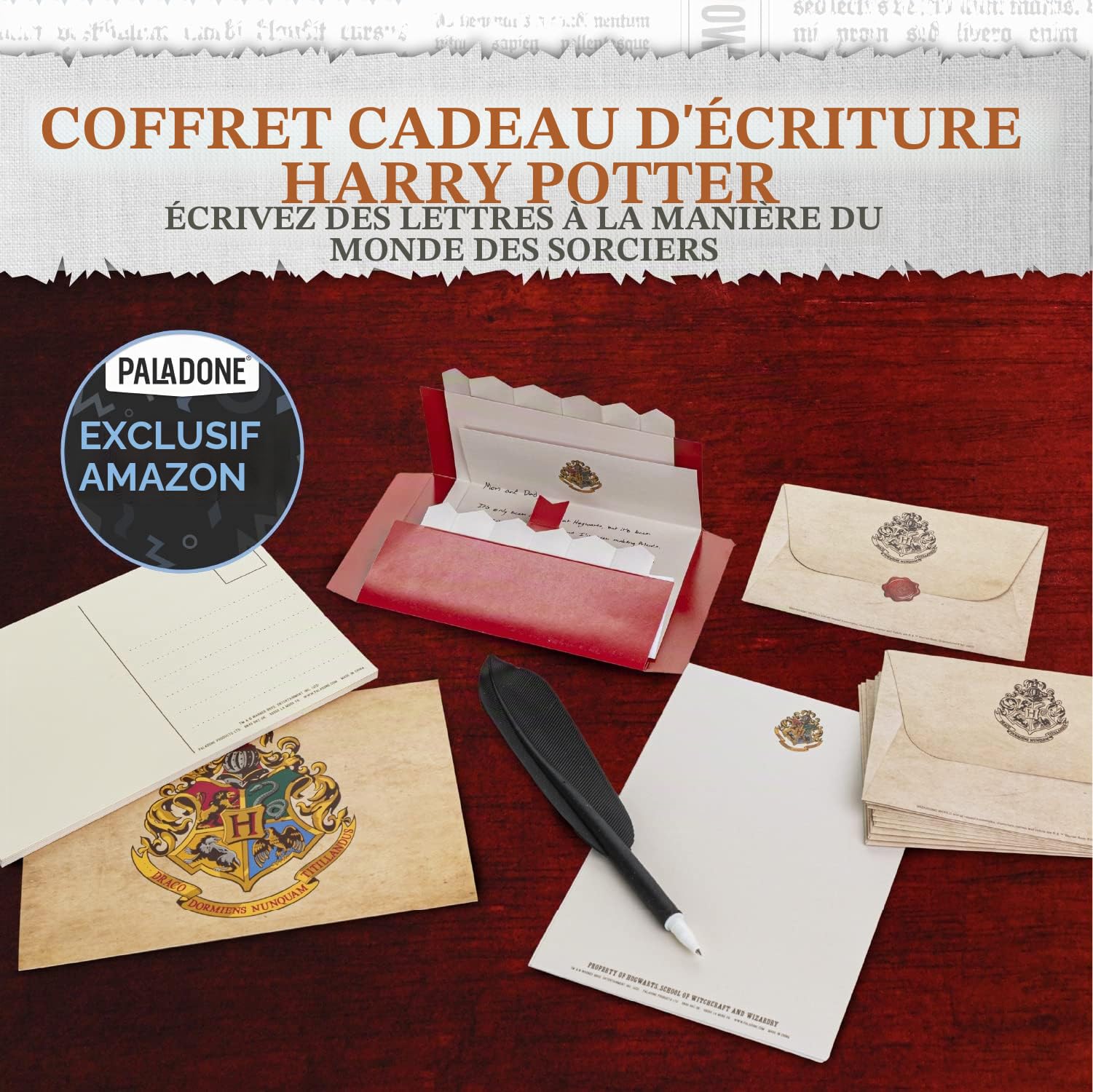 Paladone Harry Potter Coffret Cadeau Papier à Lettres avec Beuglantes, Plume d'Oie et Autres Accessoires