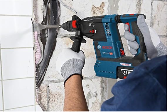 Bosch Professional GBH 18V-26 F Akülü Kırıcı Delici (18 Volt, SOLO, 2,6 J, Betonda Delme Çapı: 26 mm, Karton Kutuda, İlave Mandren, Akü ve şarj Cihazı Dahil Değildir)