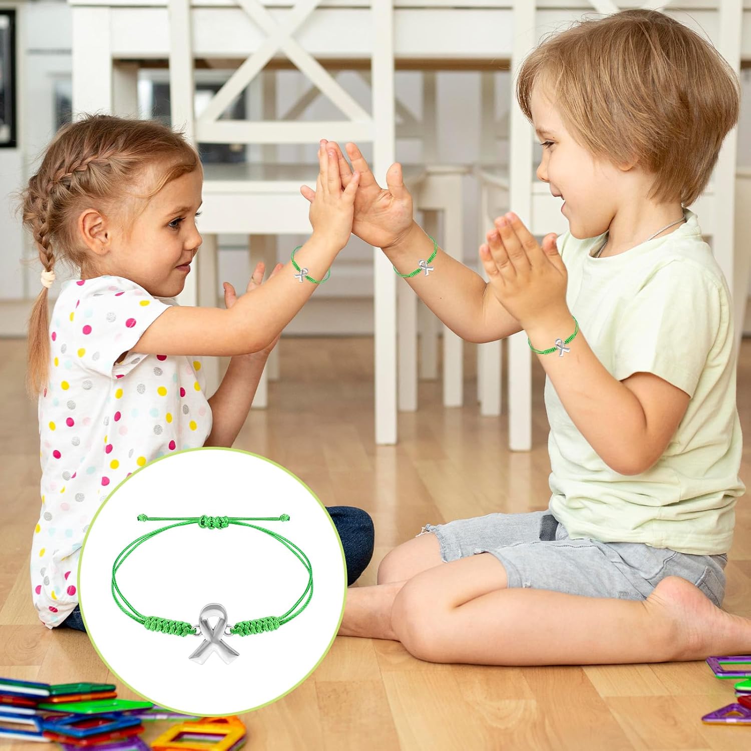 Oubaka 25pcs Mental Health Awareness Bracelets Adjustable Green Ribbon Bracelets Suicide Prevention Awareness Bracelet Green Ribbon Inspirational Gift Braided Bracelet for Women Men Jewelry - Image 4