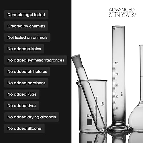Miniatura 19 de Advanced Clinicals Limpiador facial exfoliante de ácido glicólico y ácido salicílico + limpiador facial hidratante de vitamina C, juego de 2 piezas