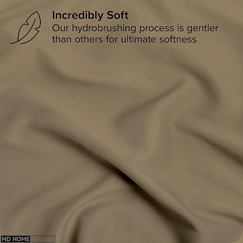 Miniatura 13 de Juego de sábanas de bolsillo extra profundas (4 piezas) 100% algodón egipcio de 400 hilos, bolsillo profundo de 22 pulgadas, sábana bajera ajustable