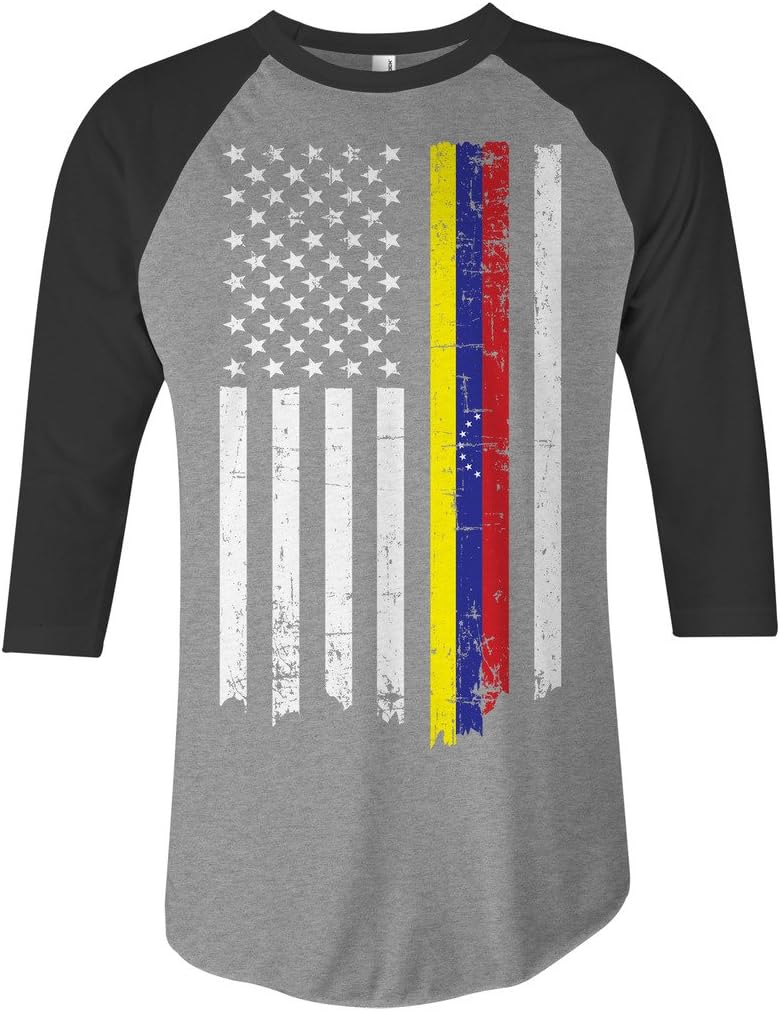 Threadrock Venezuela American Flag Unisex Raglan T-Shirt