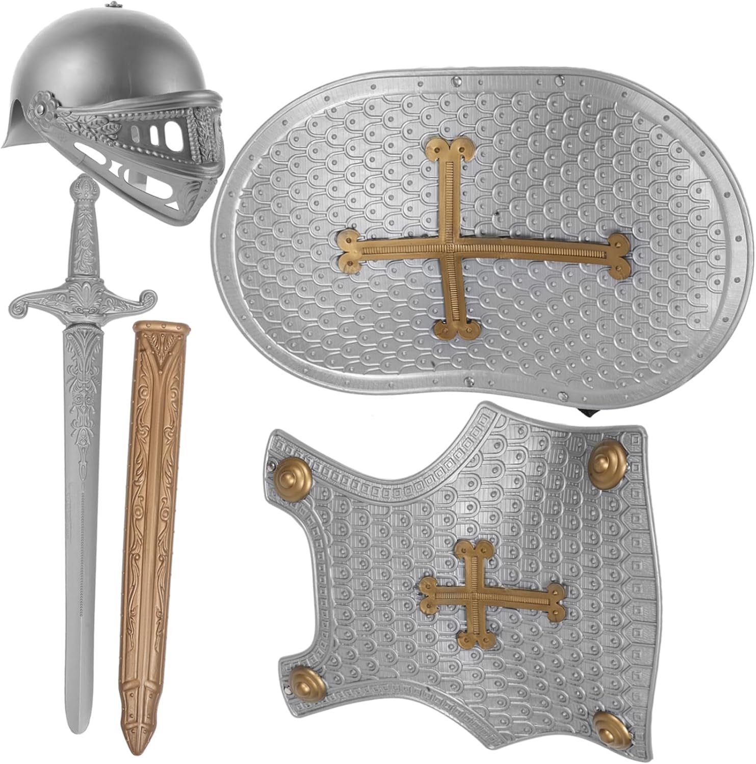 Retro Armor Set for Boys and Girls Knight Helmet Dress up Costume Toy Armor Years Old