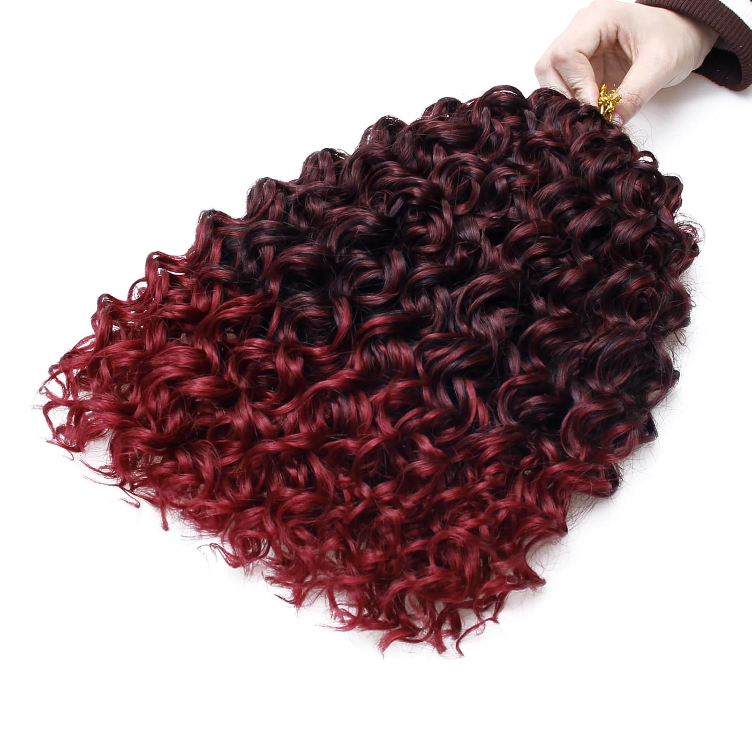 YXCHERISHAIR 8 Packs Curly Crochet Hair 14inch GoGo Curl Crochet hair for Women Deep Wave Braiding hair,Synthetic Bohemian Crochet Braid Water Wave Crochet hair Extensions(1B/BUG, 14inch)