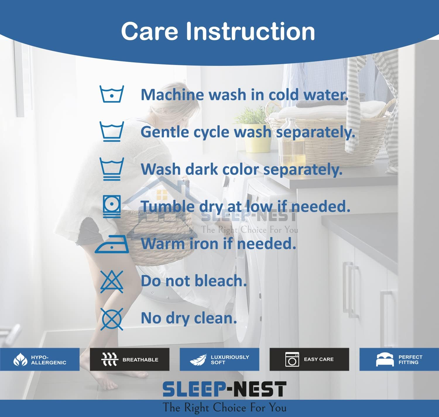 SLEEP-NEST Luxury Alaskan King Duvet Cover Set - 132x120 Inch, 100% Egyptian Cotton, Soft & All Season Oversized 3-Piece Bedding with Zipper Closure & Corner Ties - White - Image 7