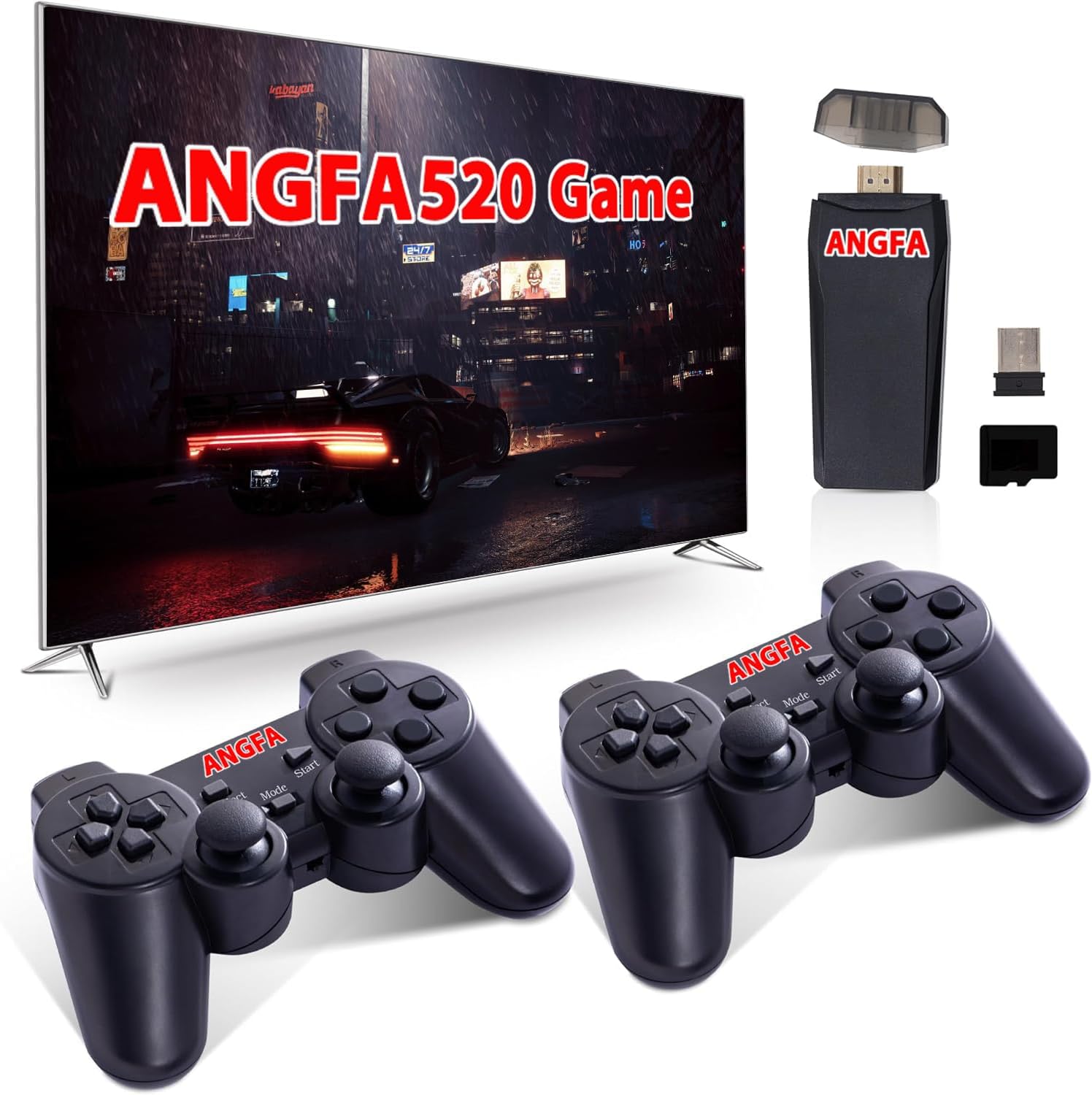 ANGFA Retro Game Console, Nostalgia Gaming, Plug & Play TV Video Gaming with 620+ Games Built-in, 1 Retro Emulators