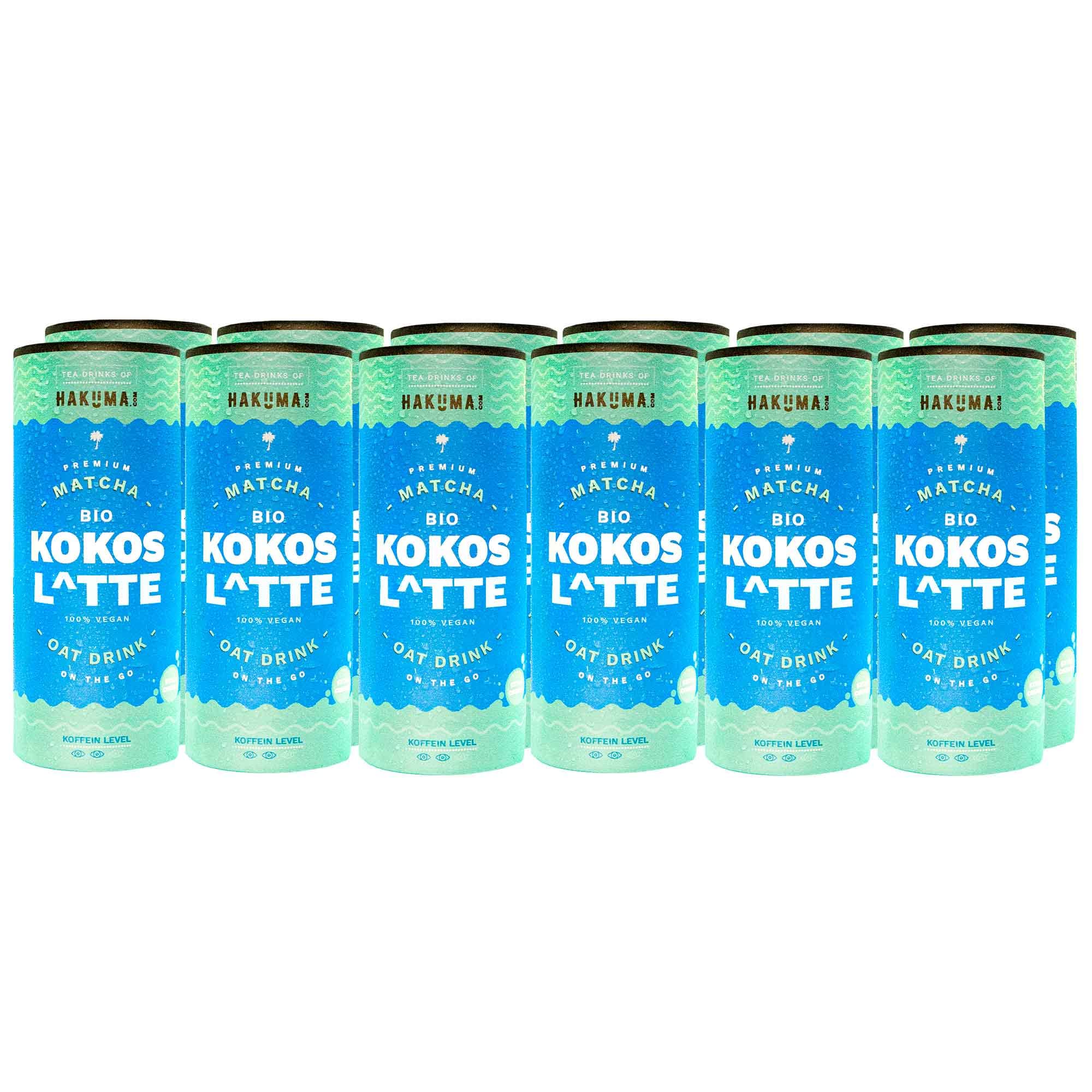 HAKUMA Bio Kokos Latte 12 x 235ml - Premium Matcha Latte mit Hafer und extra creamy Kokosmilch - Urlaubsfeeling in der CartoCan von HAKUMA