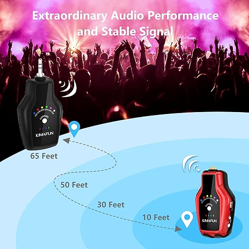 Miniatura 4 de KIMAFUN Sistema inalámbrico de monitor intrauditivo 2.4G, sistema IEM inalámbrico para músicos, cantantes y DJs, bateristas, actuaciones en