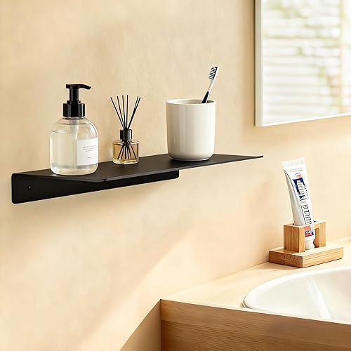 Miniatura 6 de Estantes flotantes de pared de metal, pequeño estante de exhibición montado en la pared para coleccionables, juego de mini estantes colgantes para