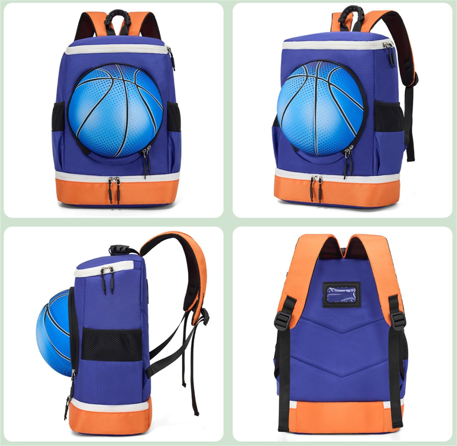 Soccer Backpack with Ball Holder on Outside, Football Volleyball Basketball Backpack with Shoe Compartment and Ball Holder