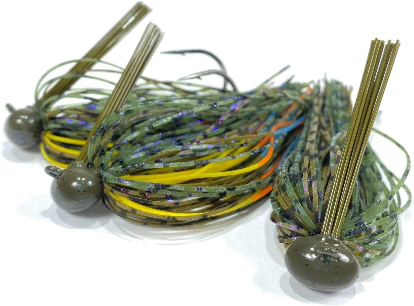 Rock Crawler Tungsten Football Jigs for Bass Fishing - Perfect Weedless Jig Head Fishing Lure Set - Fishing Lure Kit 1/2, 3/4, 1 oz (Bluegill (3 Pack), 1/2 oz)