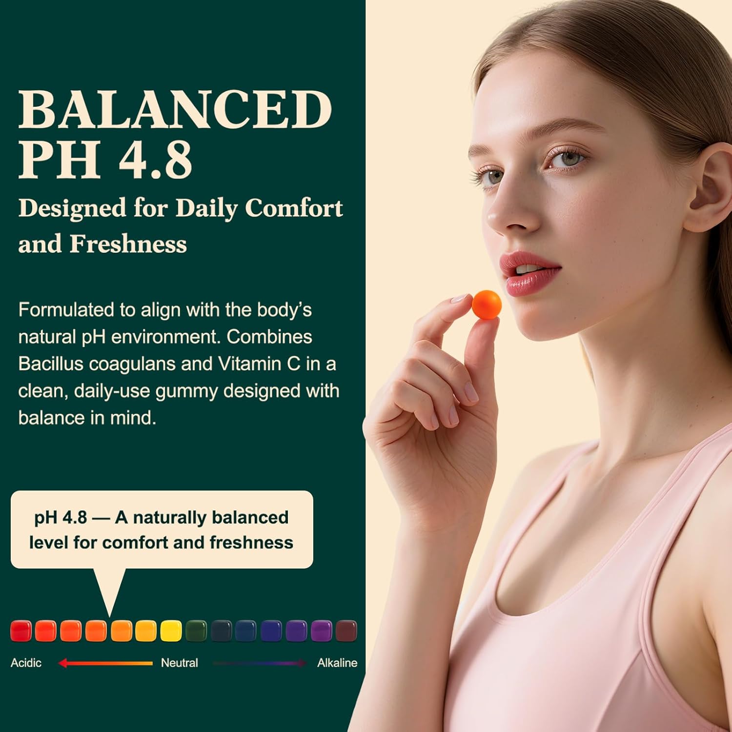 Probiotic Gummies for Women - Support for Feminine Wellness, pH Balance, Probiotic Formula, Gluten-Free, Vegan, Tropical Pineapple Flavor, 60 Gummies (30 Servings) - Image 6