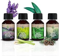 CozyNature Sauna Infusion with Essential Oil | Sauna Infusion | Sauna Accessories | Set of 4 - Eucalyptus Lemongrass Pine Lavender - 4 x 100 ml | Includes Free Sauna E-Book