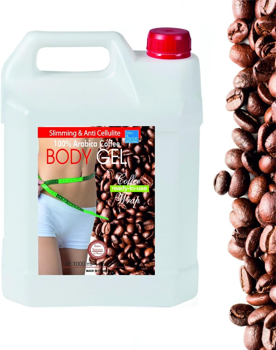 bleu & marine Bretania - Koncentrat Żel Kawa & Algi Marines 1000ml | Intensywne działanie z kofeiną | Delikatny aromat | Tekstura stymulująca | Przeciw cellulit, wielokolorowy, 1 l