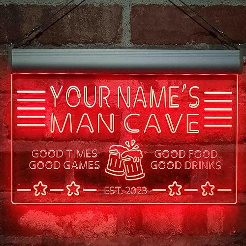 Vista 87 de ADVPRO Letrero de neón LED multicolor personalizado con texto en inglés "Man Cave Home Bar Est. Year", 32 x 24 pulgadas st4s86-x0012a-tm-c Varios