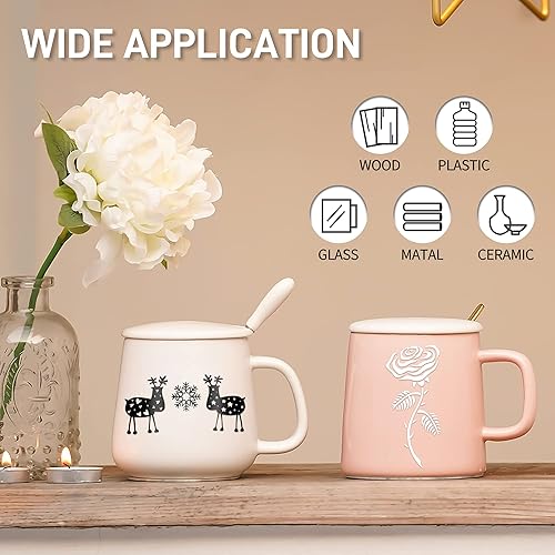 Miniatura 7 de Lya Vinyl Rollo de vinilo permanente de 70 pies para Cricut, rollo de vinilo permanente para exteriores para calcomanías del hogar, taza, ventana,