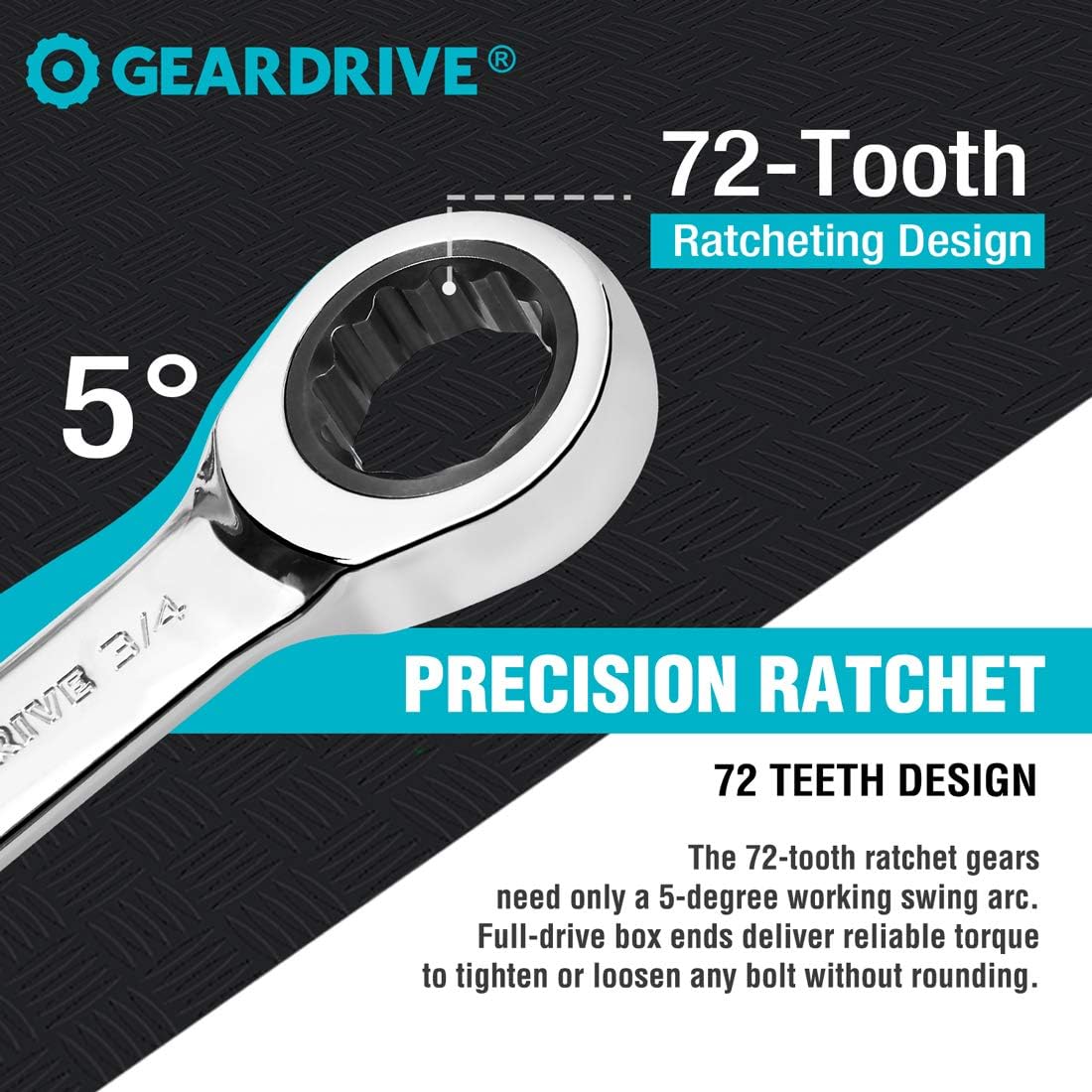 Stubby Ratcheting Combination Wrench Set, SAE, 8-Piece, 5/16'' to 3/4'', Chrome Vanadium Steel, with Rolling pouch
