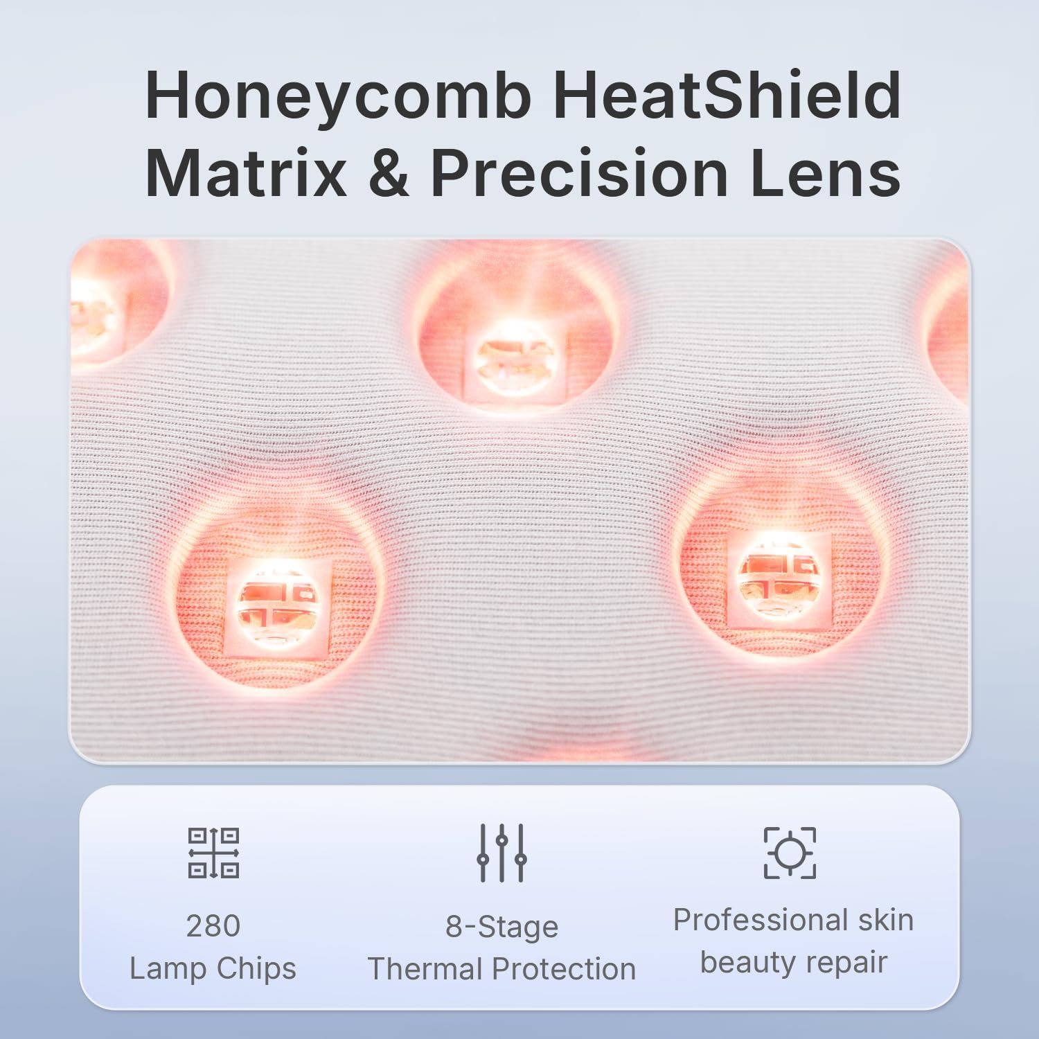 Red Light Therapy for Face, 280 LEDs Infrared Light Led Face Mask Light Therapy for Facial Skin Care, Ultra-Soft Led Mask Light Therapy for 4 Modes with Eye Protection, 3000mAh Battery - Image 7