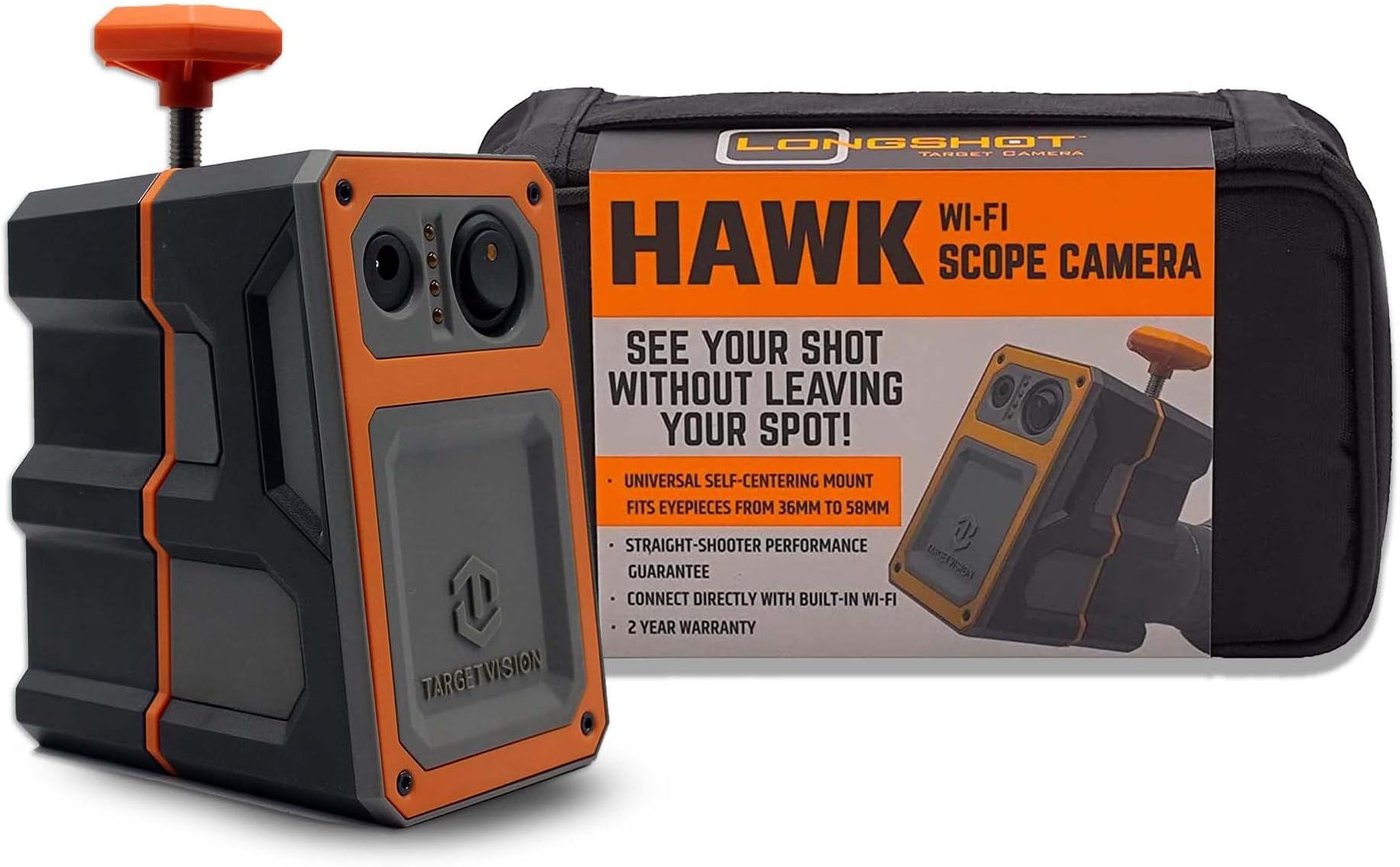 LongShot Hawk Spotting Scope Camera – Wireless HD Video Streaming, Fits 36-58mm Eyepieces, App-Controlled, 12+ Hour Battery, Weather & Drop Resistant, No Wi-Fi/Cell Service Needed