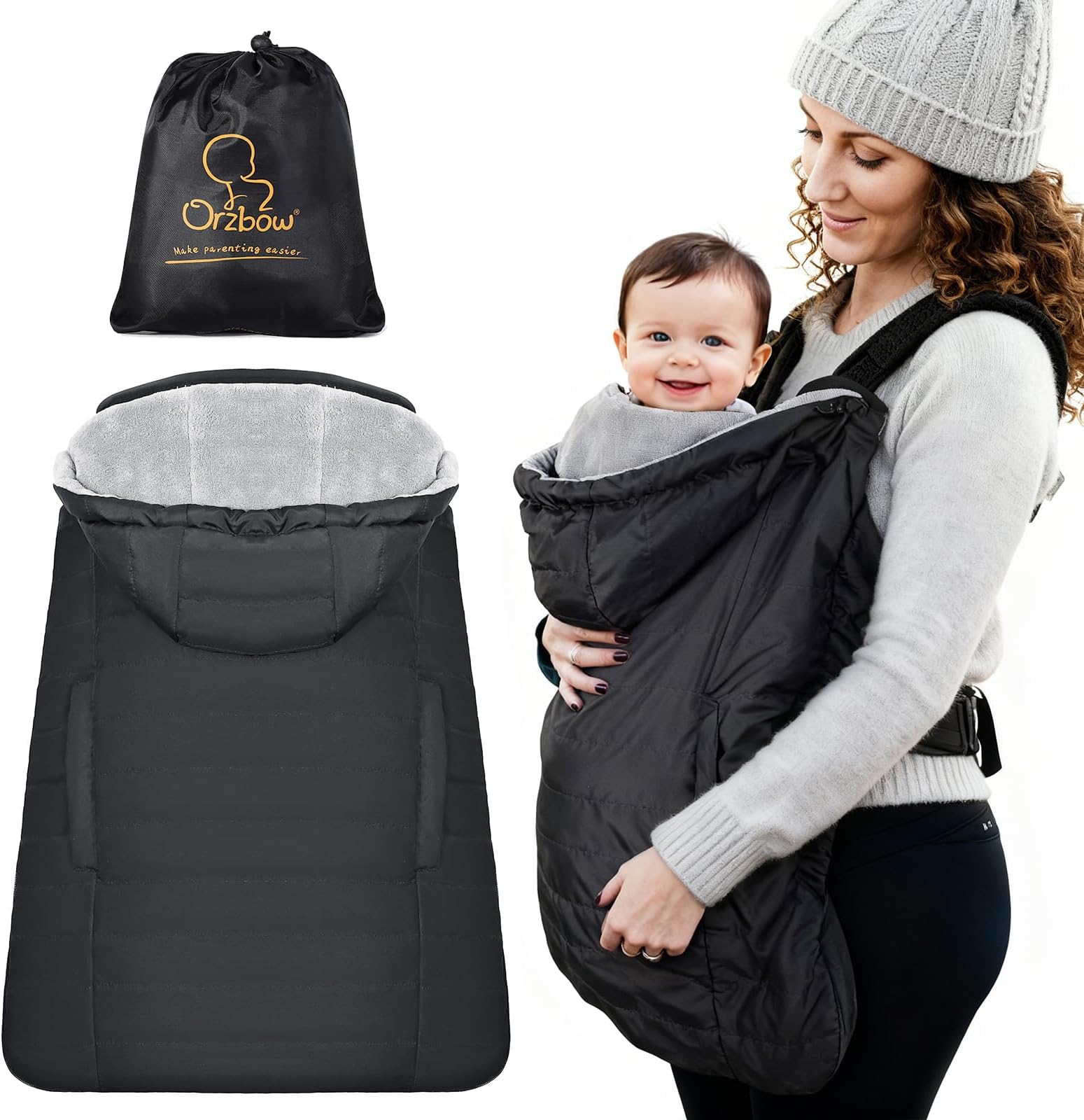 Orzbow Baby Carrier Rain Cover, Black