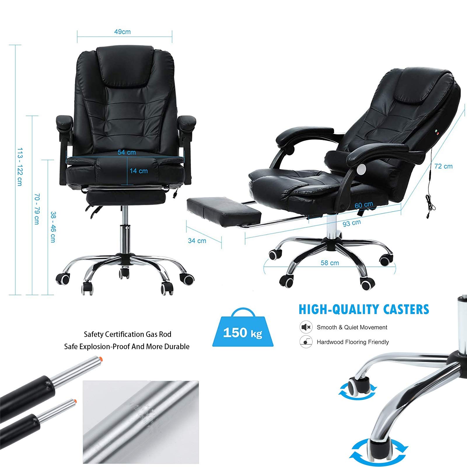 Ergonomiczne krzesło biurowe, ergonomiczne krzesło z prawdziwej skóry, podnóżek, fotel kierowniczy, styl relaksacyjny, krzesło biurkowe z prawdziwej skóry, krzesło obrotowe z tapicerowanym fotelem
