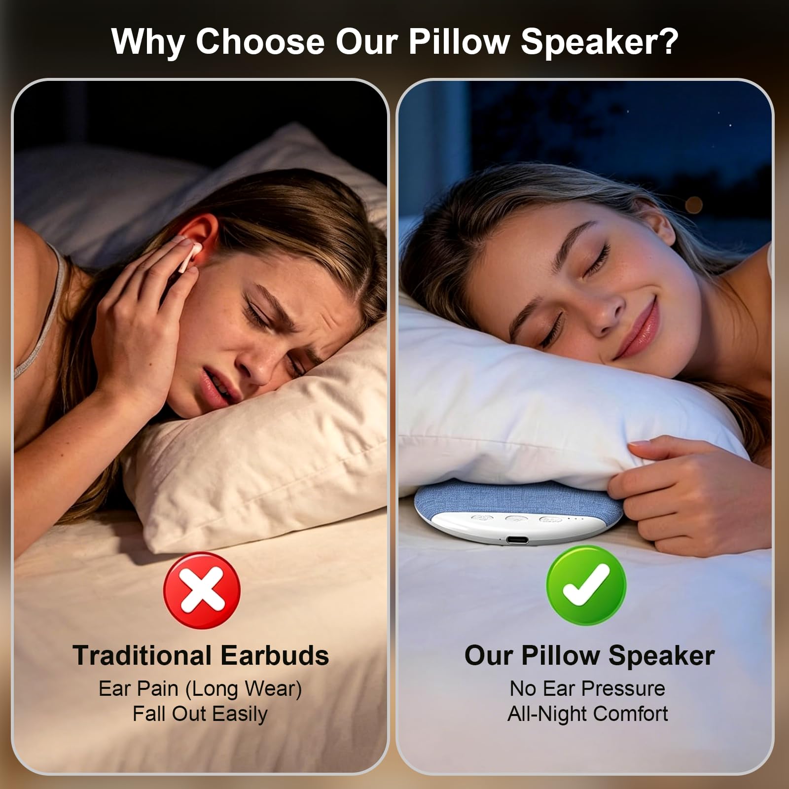 Avantree Slumber - Pillow Speaker for Sleeping, Private Audio with Built-in White Noise, Bluetooth & AUX Support, Volume Control, Sleep Timer, Charge Free for Home Use, Sleep Aids Headphones Avantree Slumber - Pillow Speaker for Sleeping, Private Audio with Built-in White Noise, Bluetooth & AUX Support, Volume Control, Sleep Timer, Charge Free for Home Use, Sleep Aids Headphones