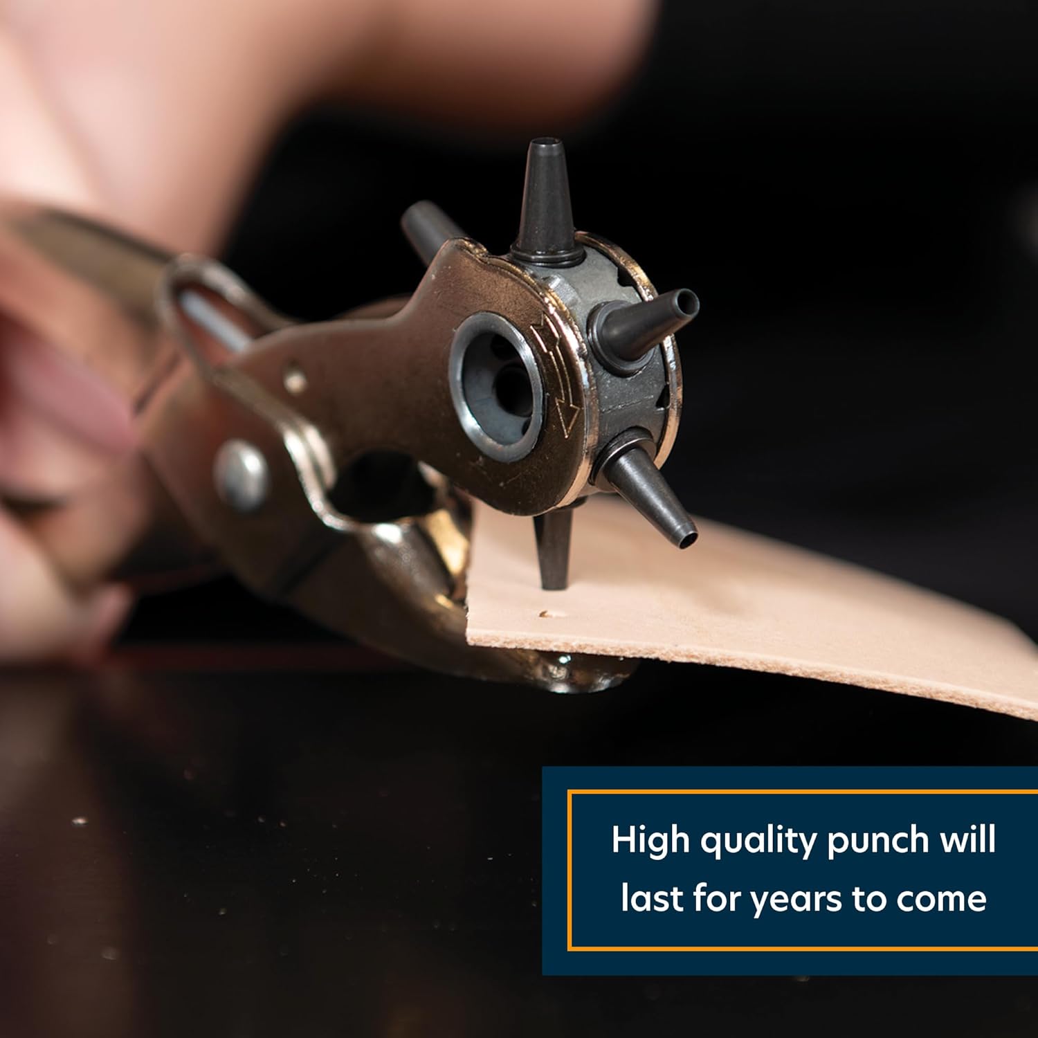 Weaver Leather Supply German Made Revolving Leather Hole Punch Tool, Adjustable Rust-Resistant Punch Pliers, Hole Maker for Belts, Gaskets, and More