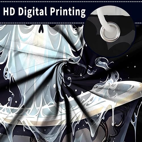 Miniatura 7 de Cortina de ducha de Halloween, espeluznante fantasma gótico de terror que toma una bañera, cortina de baño, divertida cortina de tela impermeable