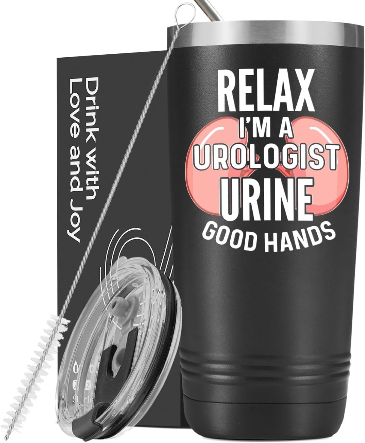 Onebttl Urology Gifts Urologist Tumbler, Funny Kidney Doctor 20oz Stainless Steel Tumbler Coffee Mug, Urine Good Hands