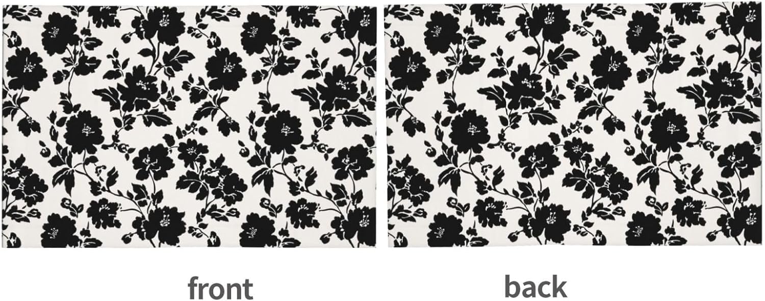 Floral Silhouette Black Flowers Car Flag Outdoor Window Clip 12 X 18 Inch Double Side Car Decoration