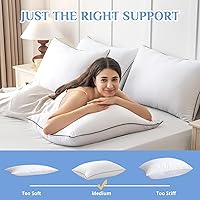 Vista 4 de JOLLYVOGUE Almohadas tamaño estándar, juego de 4, colección de almohadas de cama para dormir, almohadas de calidad hotelera para personas que