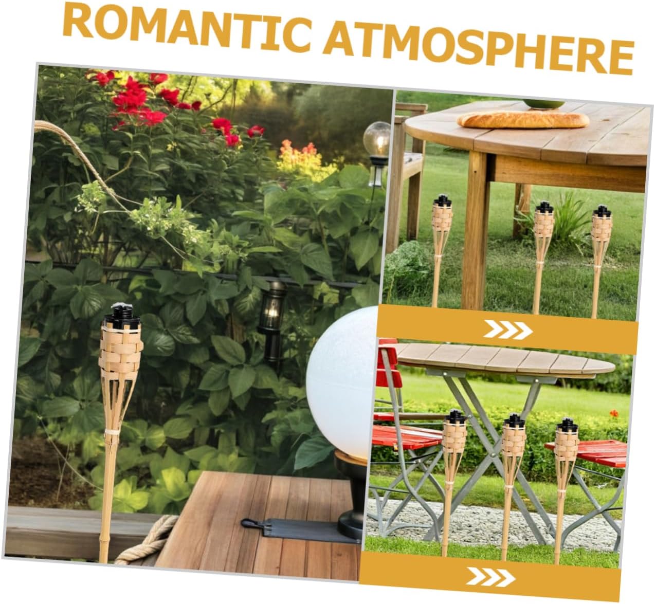 HOMSFOU 4pcs Torch Lights for Garden Pathway Wind Resistant Outdoor Oil Lamps for Weddings and Festivals Sustainable Design with Unique Flame Effect for Nighttime Gatherings