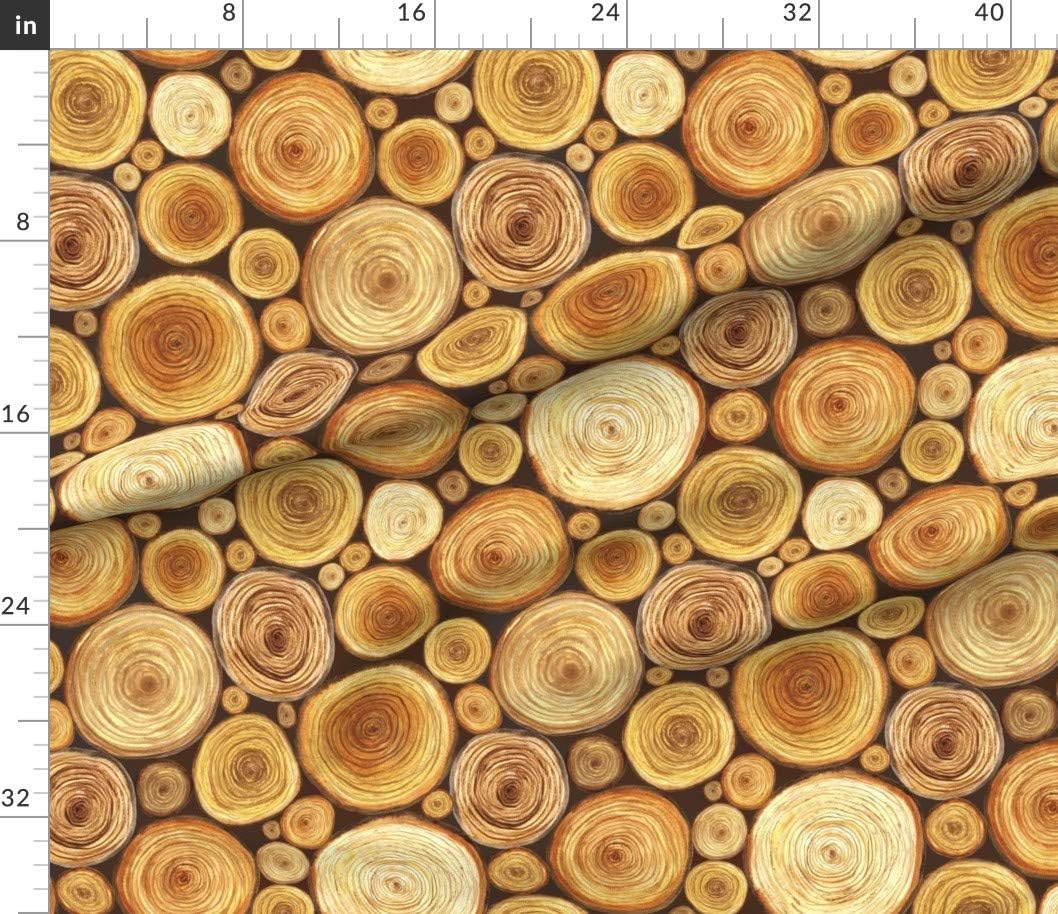 Spoonflower Fabric - Logs Brown Woodland Tree Watercolor Wood Nursery Rustic Wedding Printed on Petal Signature Cotton Fabric by The Yard - Sewing Quilting Apparel Crafts Decor